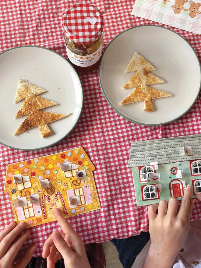 Gingerbread House Advent Calendar Christmas Card