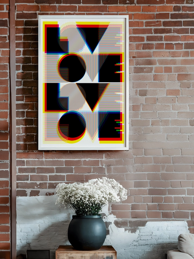 Love Love Love Love Typographic Giclée Print