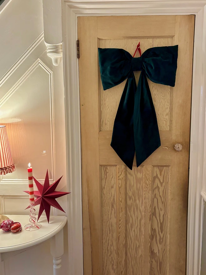 Forest Green Velvet Bow