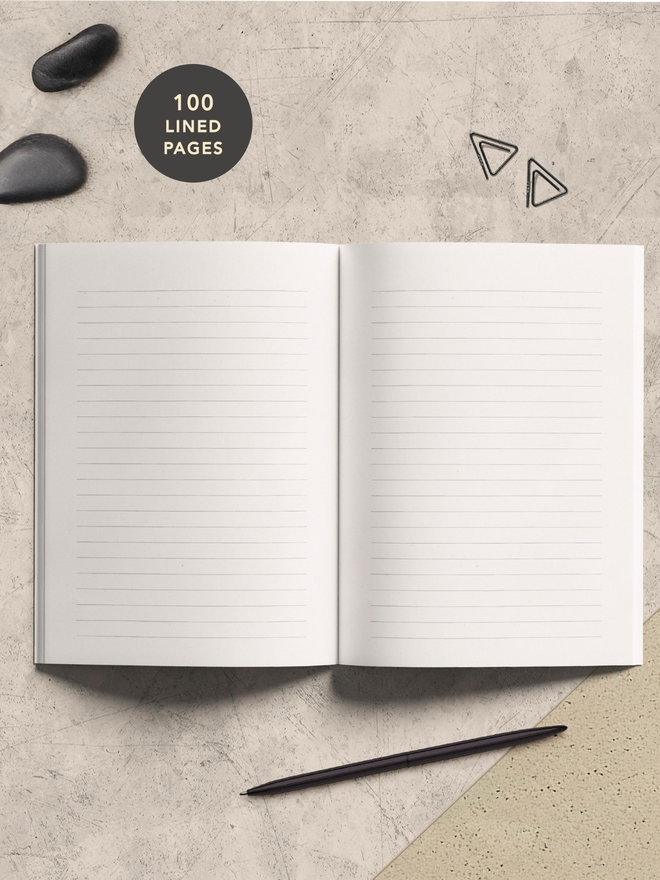 Lined paper notebook