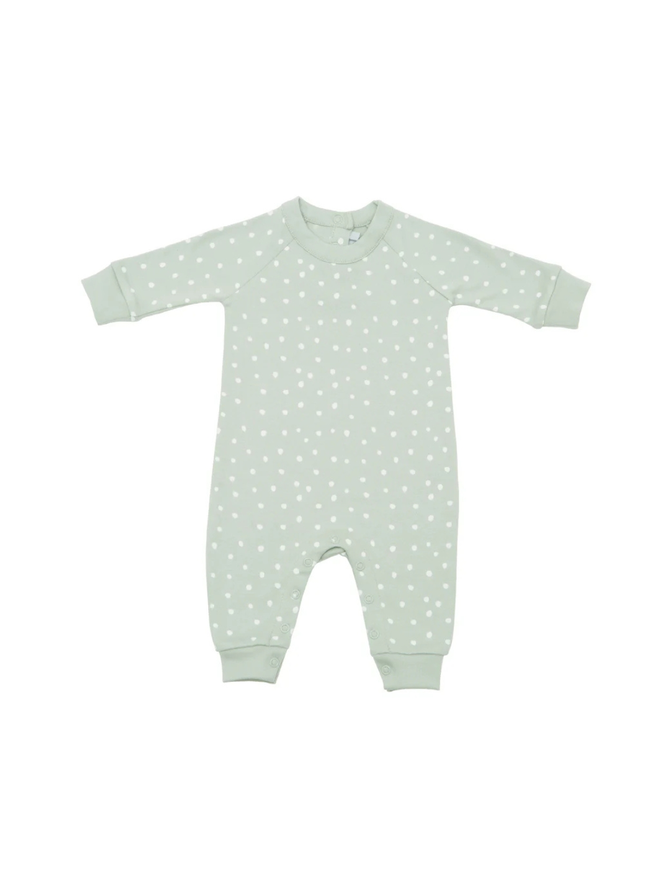 green spot print baby onesie