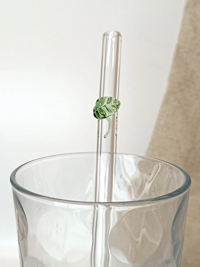 Drinking Straw for Nature Lovers, Leaf Decorated