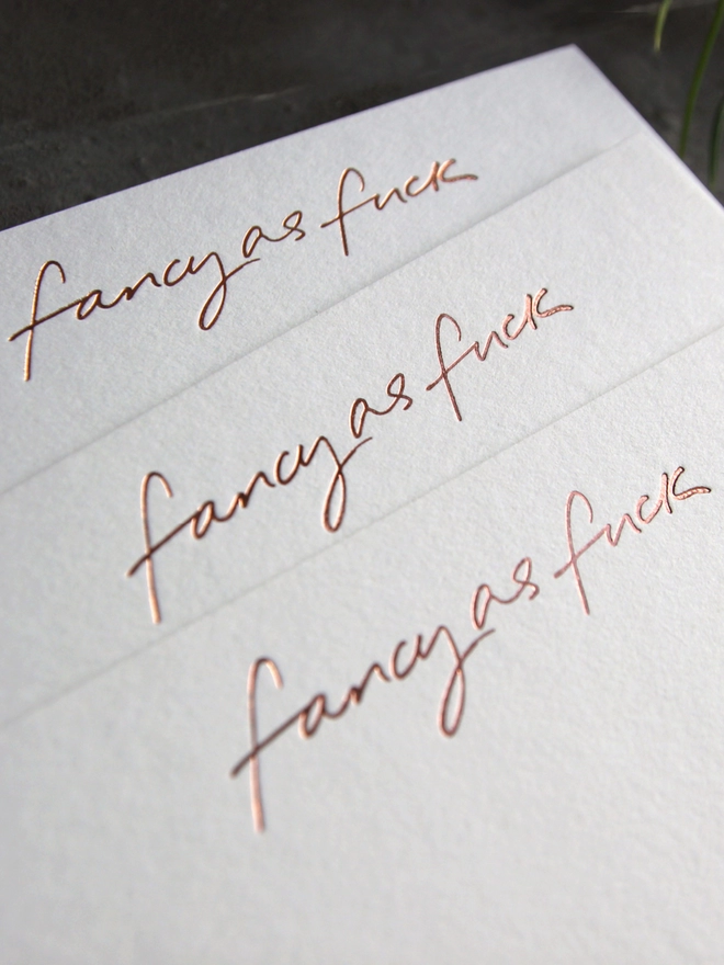 'Fancy As Fuck' - Notecard Pack of 8