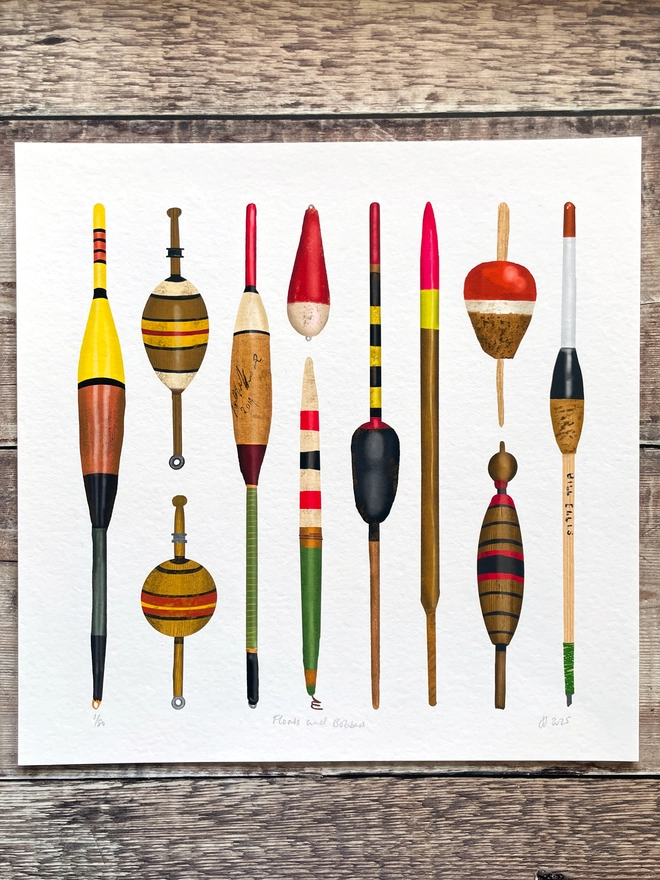 Fishing Floats and Bobbers-Limited Edition Giclee Print