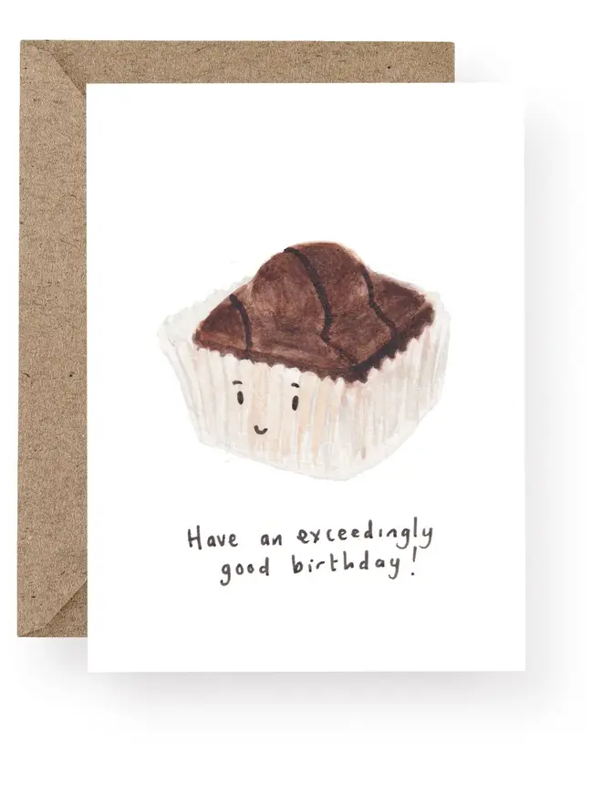 French Fancy Brown Birthday, blank inside greeting cards 