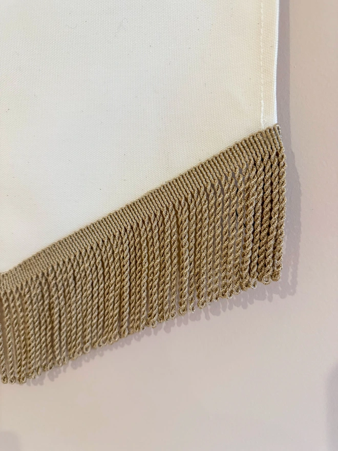 Handmade Fabric Forever and Always Valentine's Banner with gold trim