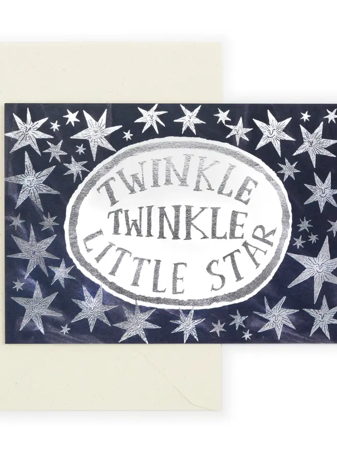 black card with silver stars