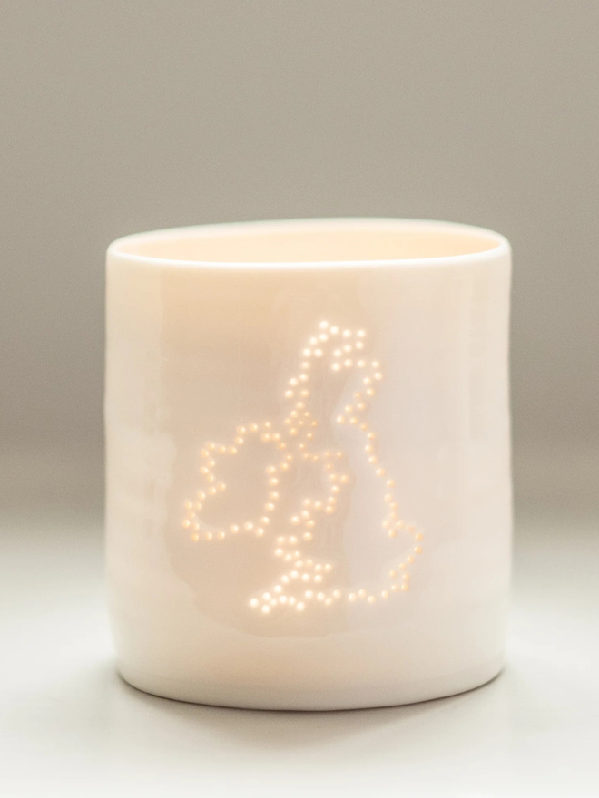 uk british isles border mini porcelain tealight holder