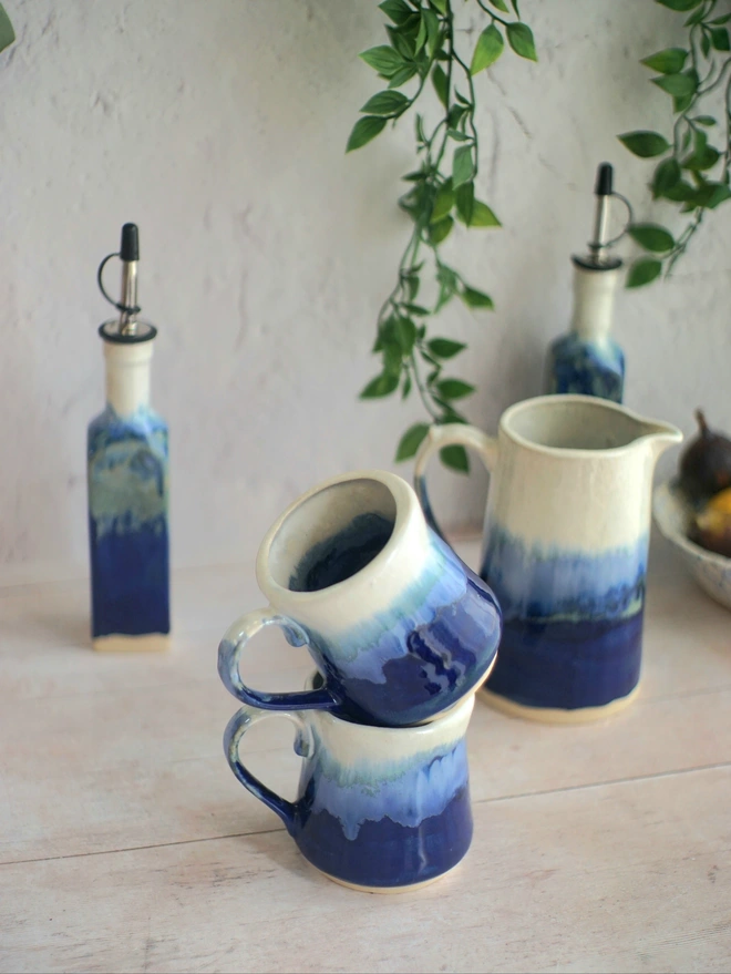 ceramic blue mug, pottery mug, mug gift, blue mug, Jenny Hopps Pottery, ceramic gift, home gift