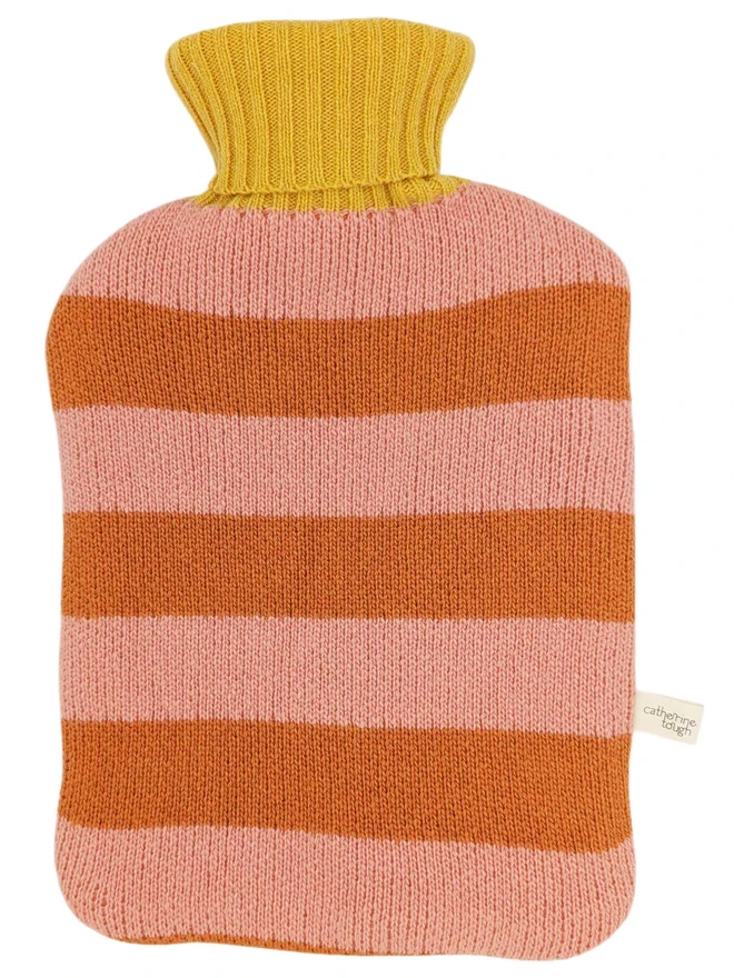 pink stripe  hot water bottle cover