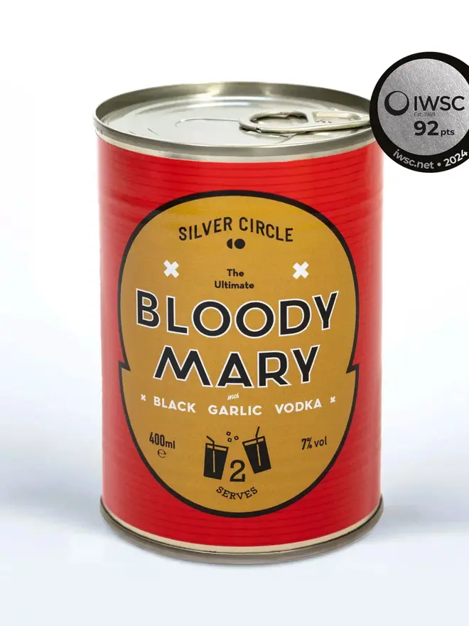 The Ultimate Bloody Mary In A Soup Can (Set Of 1, 2, 4), can of bloody mary on a white surface. 