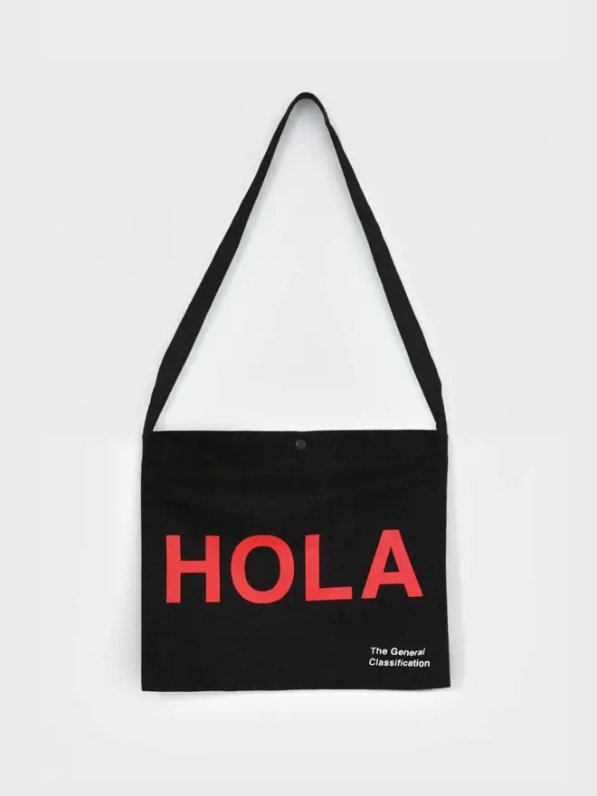 'Hola' Canvas Musette, on a white background. 