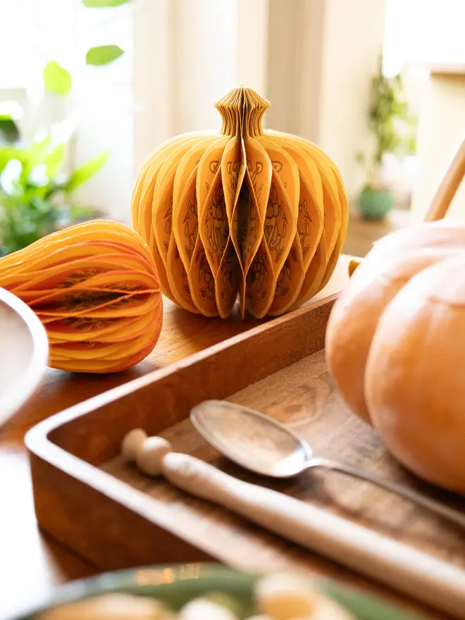 Pumpkin Honeycomb Ornament (Set Of 6)