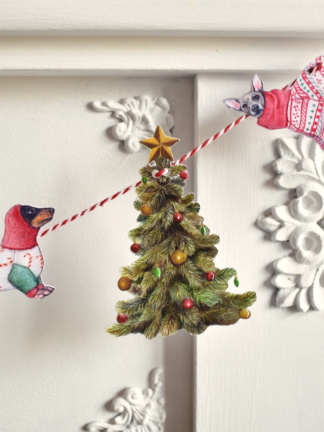 christmas dog garland