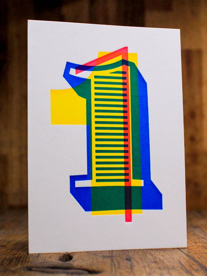 1st Birthday / 1st Anniversary Typographic Letterpress Card