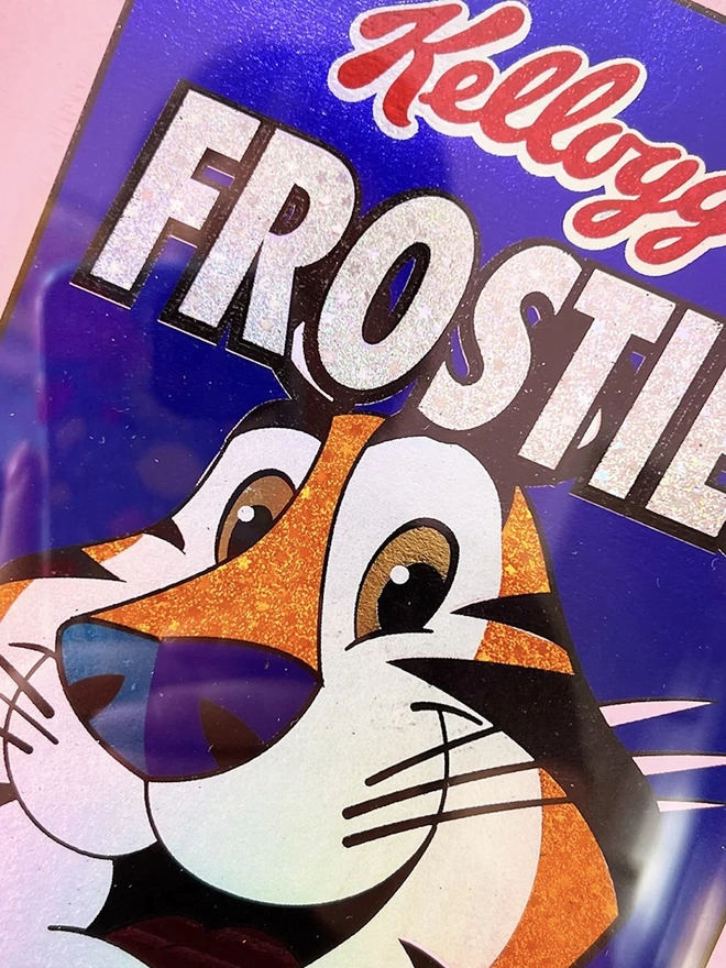 'Frosties' Tony The Tiger Screenprint, a frosties tony the tiger screenprint sitting in a golden frame. 