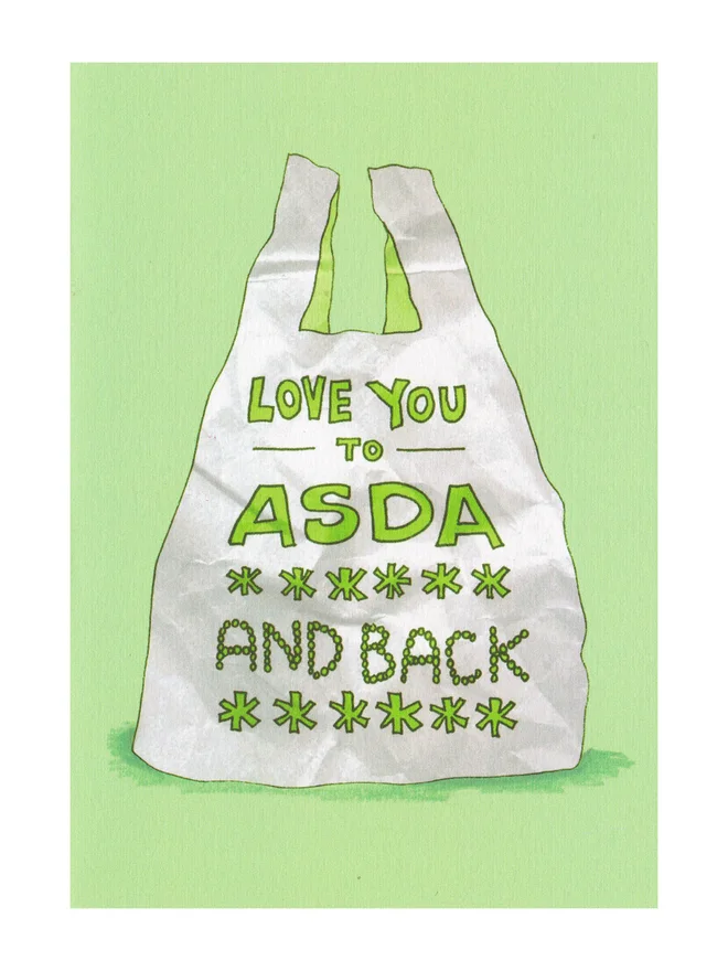 Asda and Back Greeting Card