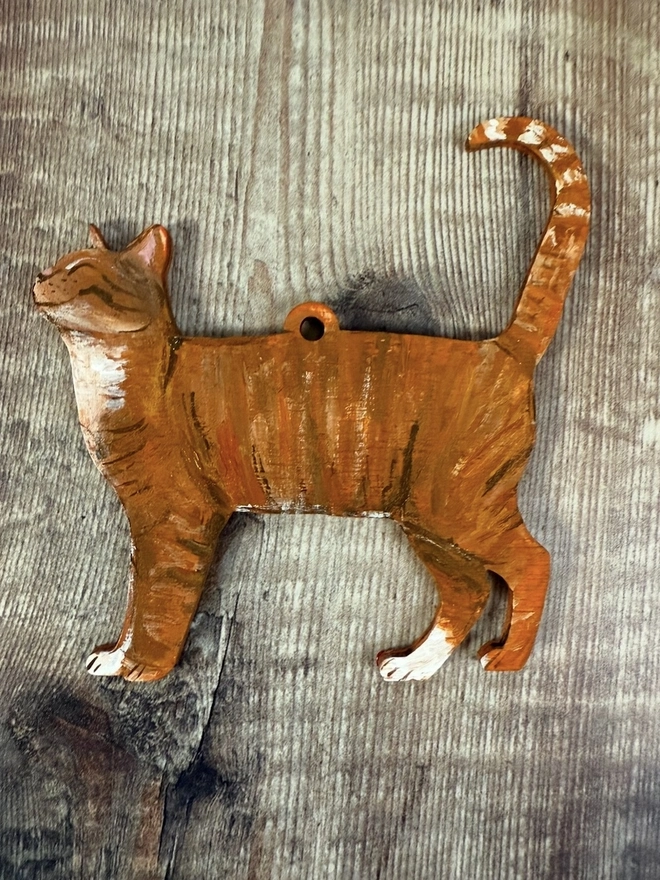 Ginger Tabby cat Christmas decoration 