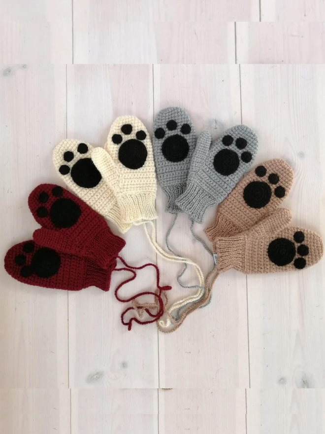 Paw Mittens - Adult and Child