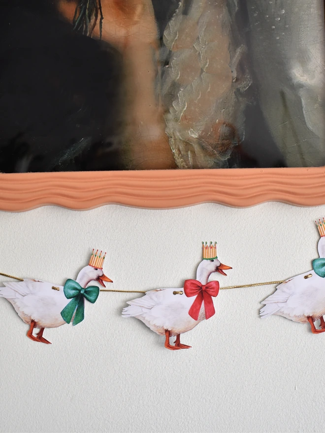 Christmas Goose wearing Bow and Crown
