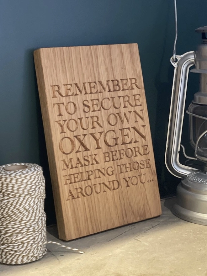 Personalised Oak Quote Plaque