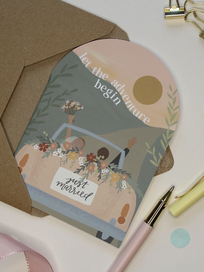 Arch Shape Wedding Card