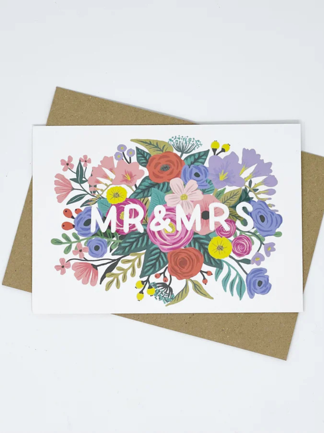 mr & mrs wedding anniversary engagement love card