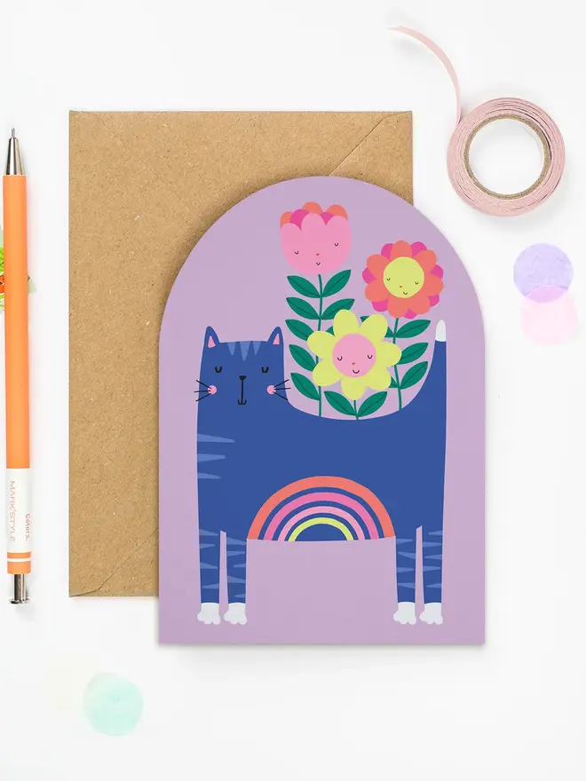 Rainbow Cat Greeting Card