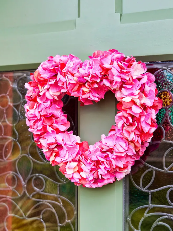 Pink heart wreath