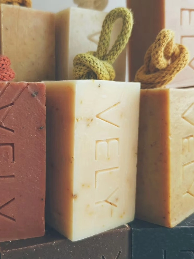 Natural Handmade Soap On A Rope "Classic Twist" With Oatmeal