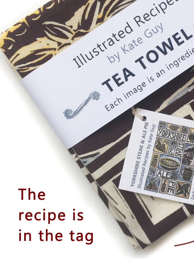 Yorkshire-Steak-Ale-Pie-Illustrated-Recipe-Tea-Towel-Kate-Guy-cooking-instructions