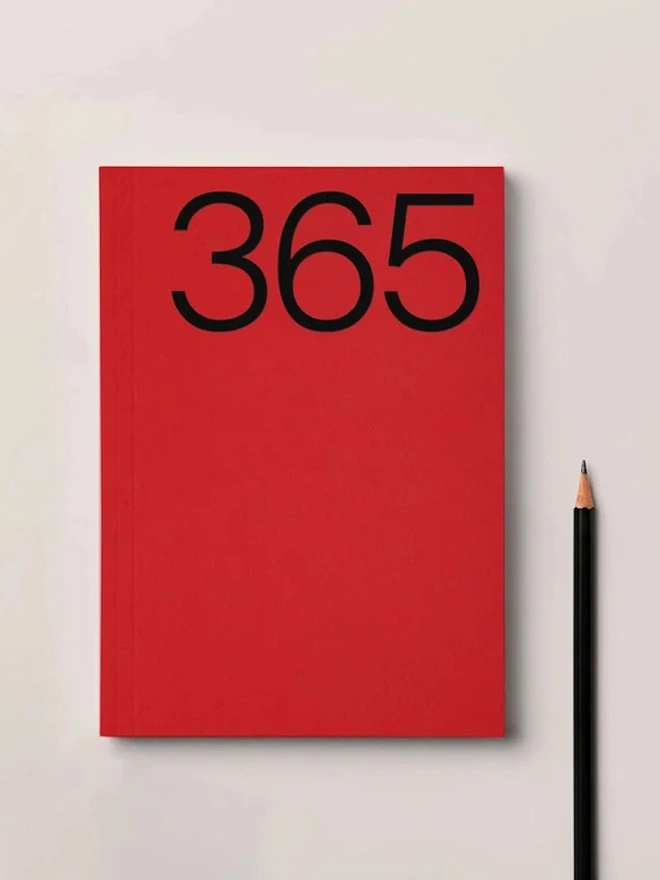Red A5 Lay Flat 365 Undated Planner