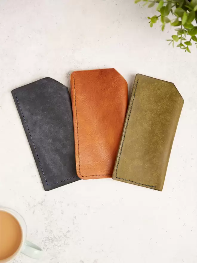 Navy, Tan and olive glasses case