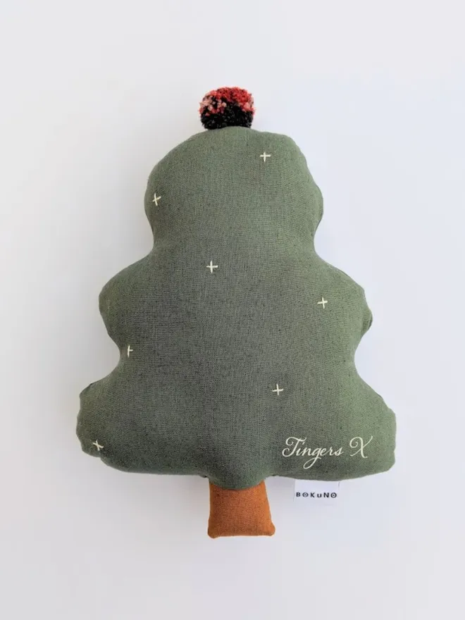 Christmas Tree Cushion / Decoration With Embroidery