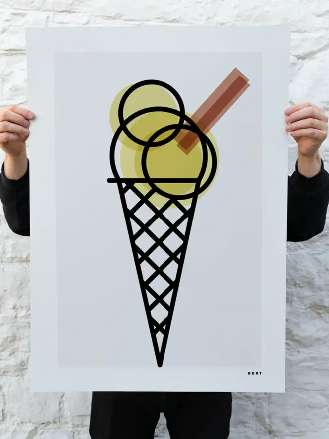 99 Ice Cream Art Print by artist Bert Fowler