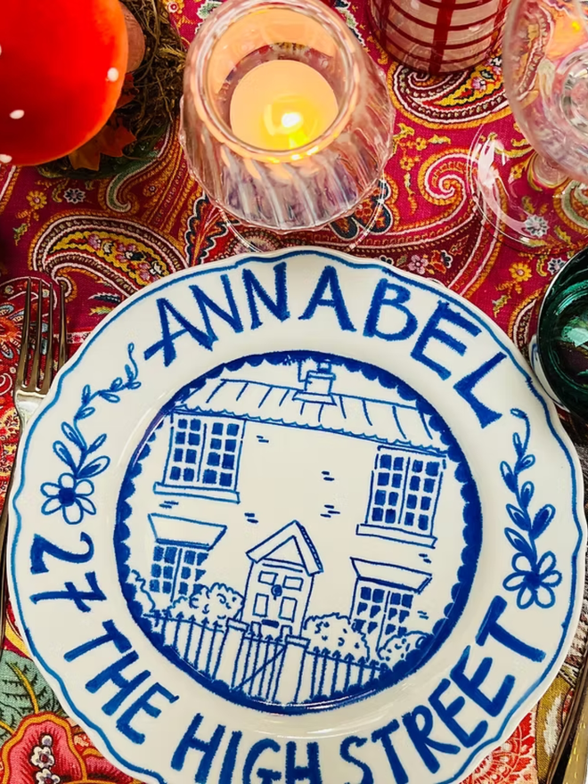 Your House, painted souvenir plate