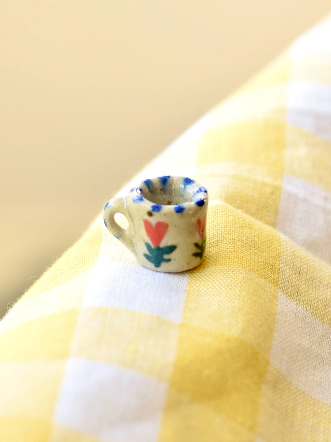 tiny ceramic miniature mug