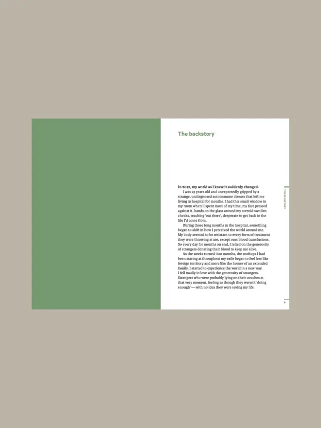 Inside spread of paperback book