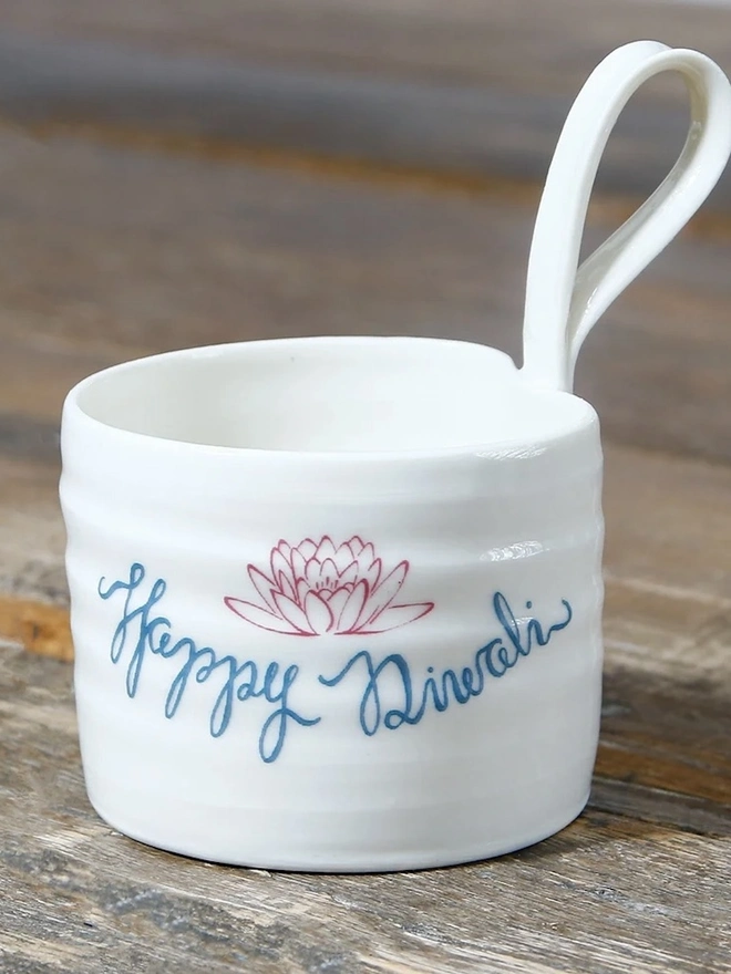 'Happy Diwali' Candle Holder