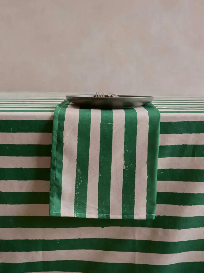 Christmas Green Stripe Napkins