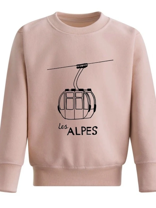 'Les Alpes' Kids Skiing Sweatshirt
