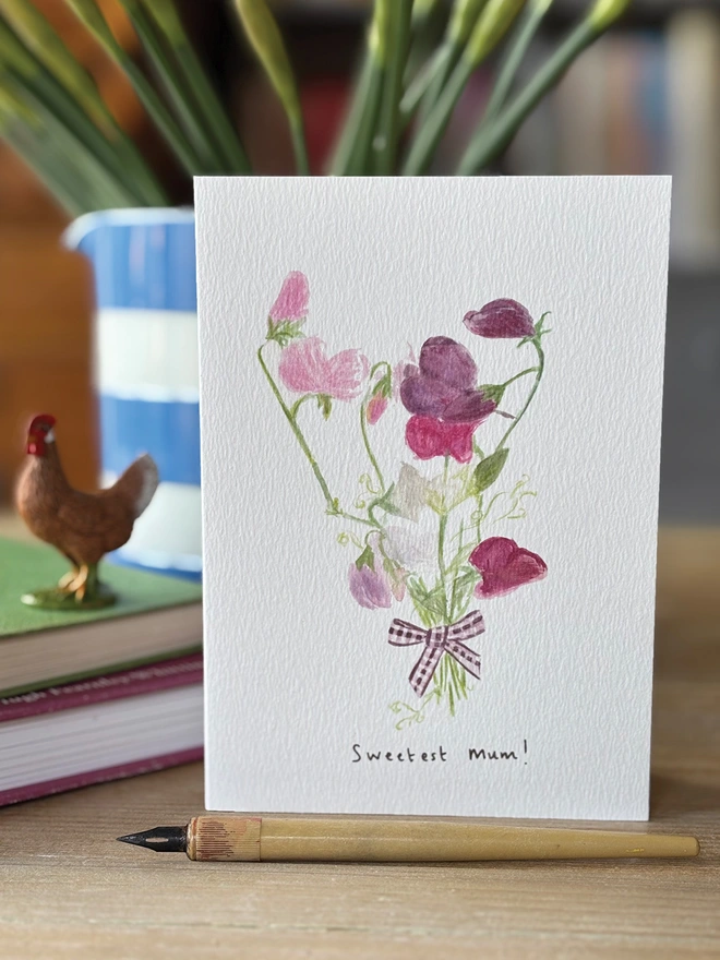 Sweet Peas Mother's Flowers Day Card