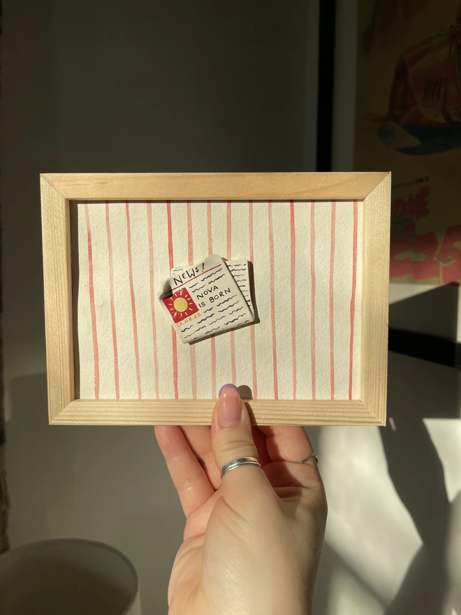 New Baby Personalised Framed Newspaper Keepsake