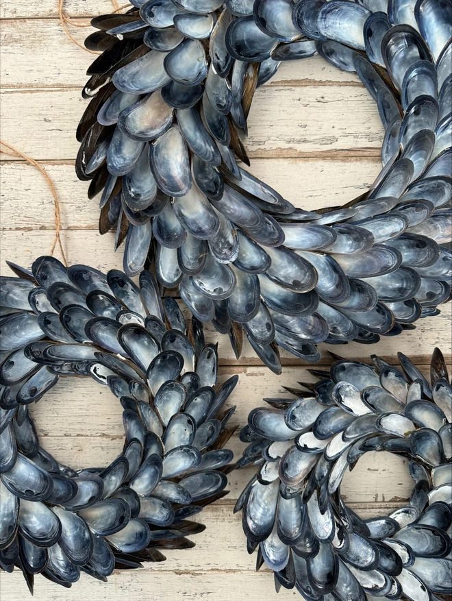 Extra Large Mussel Shell Wreath