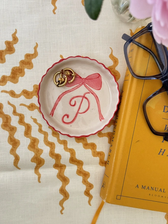 Pink personalised jewellery dish