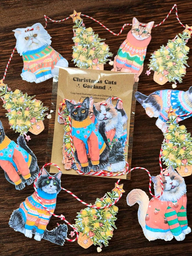 Christmas Cats Garland