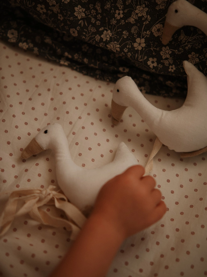 White Goose Cotton Garland, Nursery Wall Hanging Decor, goose birthday bunting