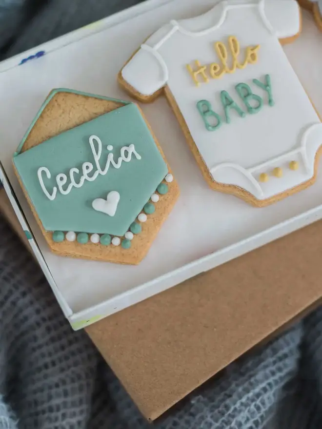 Personalised New Baby Biscuit Gift