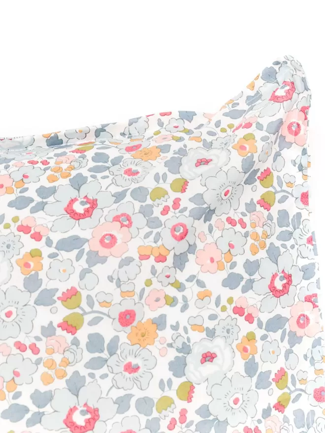 Pillowcase Made With Liberty Fabric 'Betsy Grey'