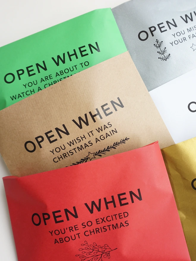 Open When Envelope Gift for Christmas